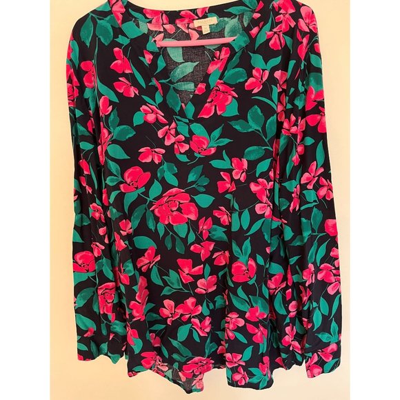 Talbot's Woman Floral V Neck Summer Top/Tunic- 2X - Picture 3 of 6